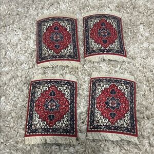 Set of Four Red and Blue Coasters